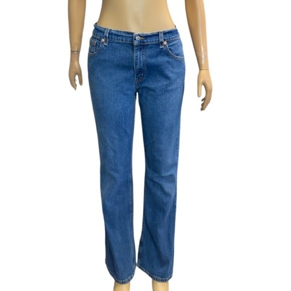 Y2K 2004 Levi's Jeans Denim Relaxed Bootcut Stretch Mid Rise size 14 Misses - Picture 3 of 16